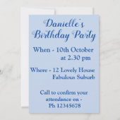 Tabby Cat Paars Art 50th Birthday Invitation Kaart (Achterkant)