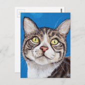 Tabby Cat Painting Briefkaart (Voorkant / Achterkant)