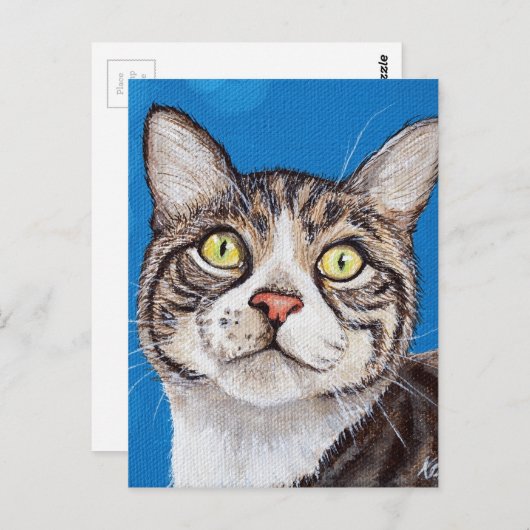 Tabby Cat Painting Briefkaart (Voorkant / Achterkant)