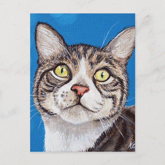 Tabby Cat Painting Briefkaart (Voorkant)