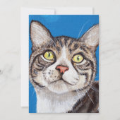 Tabby Cat Painting Flat Kaart (Voorkant)