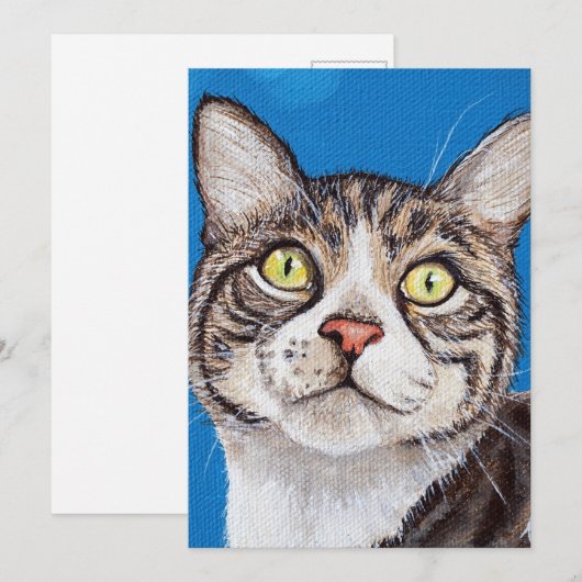 Tabby Cat Painting Flat Kaart (Voorkant / Achterkant)