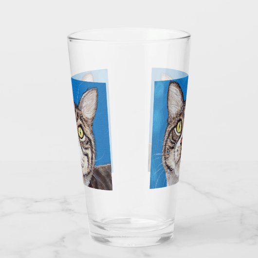 Tabby Cat Painting Glas (Rechts)