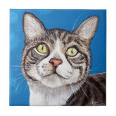 Tabby Cat Painting Tegeltje (Voorkant)