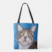 Tabby Cat Painting Tote Bag (Achterkant)