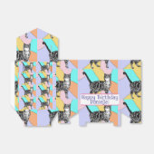 Tabby Cat Pastel Verjaardag Katten Cake Favor Box Bedankdoosjes (Uitgevouwen)