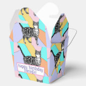 Tabby Cat Pastel Verjaardag Katten Cake Favor Box Bedankdoosjes (Geopend)