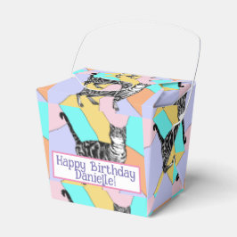 Tabby Cat Pastel Verjaardag Katten Cake Favor Box Bedankdoosjes