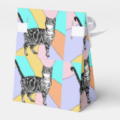 Tabby Cat Pastel Verjaardag Katten Cake Favor Box Bedankdoosjes (Achterkant)