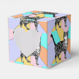 Tabby Cat Pastel Verjaardag Katten Cake Favor Box Bedankdoosjes