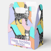 Tabby Cat Pastel Verjaardag Katten Cake Favor Box Bedankdoosjes (Geopend)
