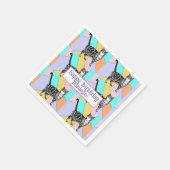 Tabby Cat Pastel Verjaardag Katten Cake Favor Box Servet (Hoek)