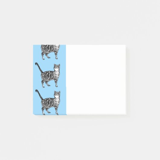 Tabby Cat Pattern Blue cats Post Note Notes (Voorkant)