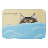Tabby Cat Peeking Blue Funny Badmat (Voorkant)