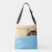 Tabby Cat Peeking Blue Funny Crossbody Tas (Voorkant)