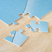 Tabby Cat Peeking Blue Funny Legpuzzel (Zijkant)