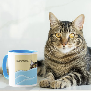 Tabby Cat Peeking Blue Funny Mok