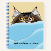 Tabby Cat Peeking Blue Funny Notitieboek (Voorkant)