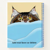 Tabby Cat Peeking Blue Funny Notitieboek (Achterkant)