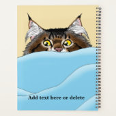 Tabby Cat Peeking Blue Funny Planner (Achterkant)
