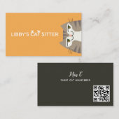 Tabby Cat Pet Sitting QR-code Visitekaartje (Voorkant / Achterkant)