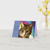 Tabby Cat Pet Sympathcard Kaart (Gele Bloem)