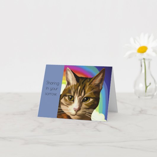 Tabby Cat Pet Sympathcard Kaart (Kleine Plant)