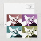 Tabby Cat - Pop Art Briefkaart (Voorkant / Achterkant)