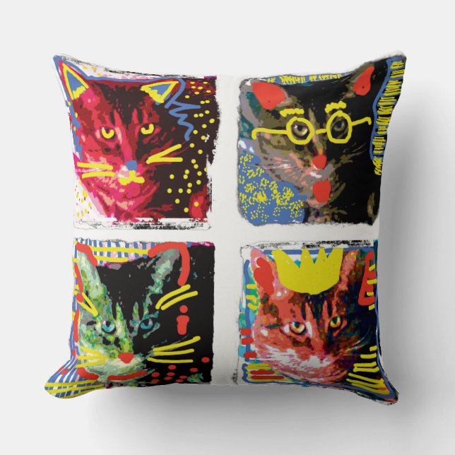 Tabby Cat Pop Art Pillow Kussen (Voorkant)