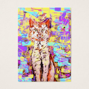 tabby cat popart visitekaartjes
