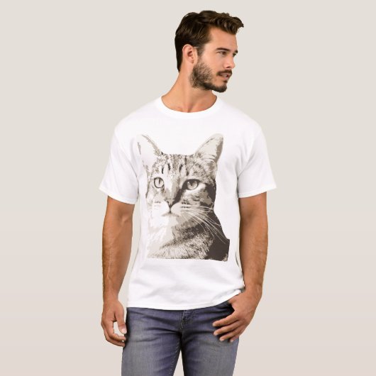 Tabby Cat Portrait T-shirt (Voorkant volledig)