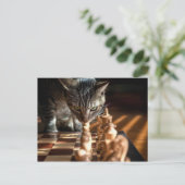 Tabby Cat Pplay Chess Briefkaart (Staand voorkant)