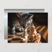Tabby Cat Pplay Chess Briefkaart (Voorkant / Achterkant)