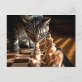 Tabby Cat Pplay Chess Briefkaart (Voorkant)