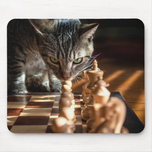 Tabby Cat Pplay Chess Muismat (Voorkant)