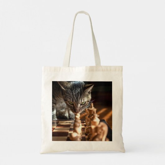 Tabby Cat Pplay Chess Tote Bag (Achterkant)