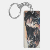 Tabby Cat Rectangle Sleutelhanger, Sleutelhanger (Voorkant Links)