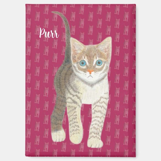 Tabby Cat Rectangular Magnet (Voorkant)