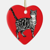 Tabby Cat Red Kerstmis Cool Childs Decoration Keramisch Ornament (Rechts)