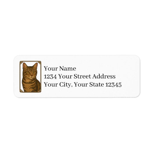 Tabby Cat Return Address Labels (Voorkant)
