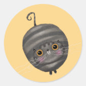 Tabby Cat Ronde Sticker (Voorkant)