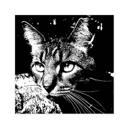 Tabby Cat Rubber Stamp Rubberstempel (Afrduk)