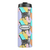 Tabby Cat Schattigee Katten Pastel Waterverf Pet a Thermosbeker (Voorkant)