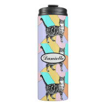 Tabby Cat Schattigee Katten Pastel Waterverf Pet a