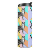 Tabby Cat Schattigee Katten Pastel Waterverf Pet a Thermosbeker (Gedraaid links)