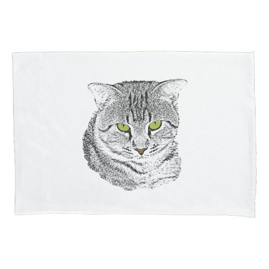 Tabby Cat Sketch Kussensloop (Voorkant)