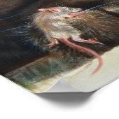 Tabby cat Slaapkleine muis Poster (Hoek)