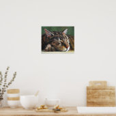Tabby cat Slaapkleine muis Poster (Keuken)