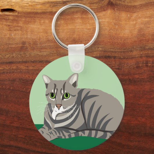 Tabby Cat Sleutelhanger (Voorkant)