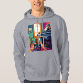 Tabby Cat speelt piano Hoodie